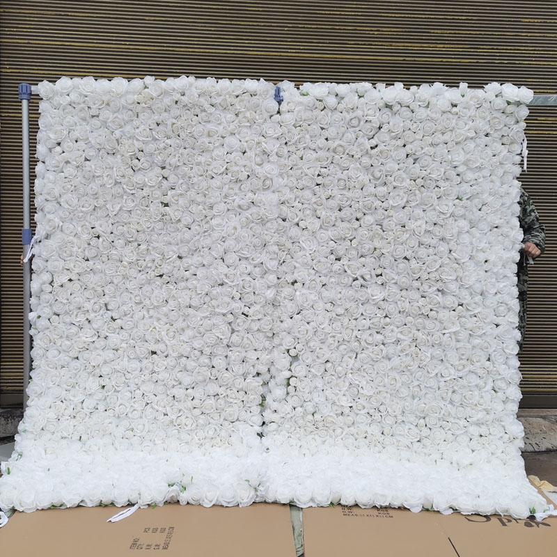 

Decorative Flowers & Wreaths SPR 4ft*8ft White CAN Roll Up Flower Wall Wedding Backdrop Artificial Row And Arch Flore