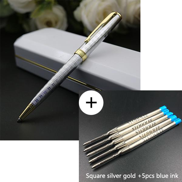 

Luxury Ballpoint Pen Metal Material Stationery Signature Office School Supplier 0.7 Mm Ink Pens, Blue;orange