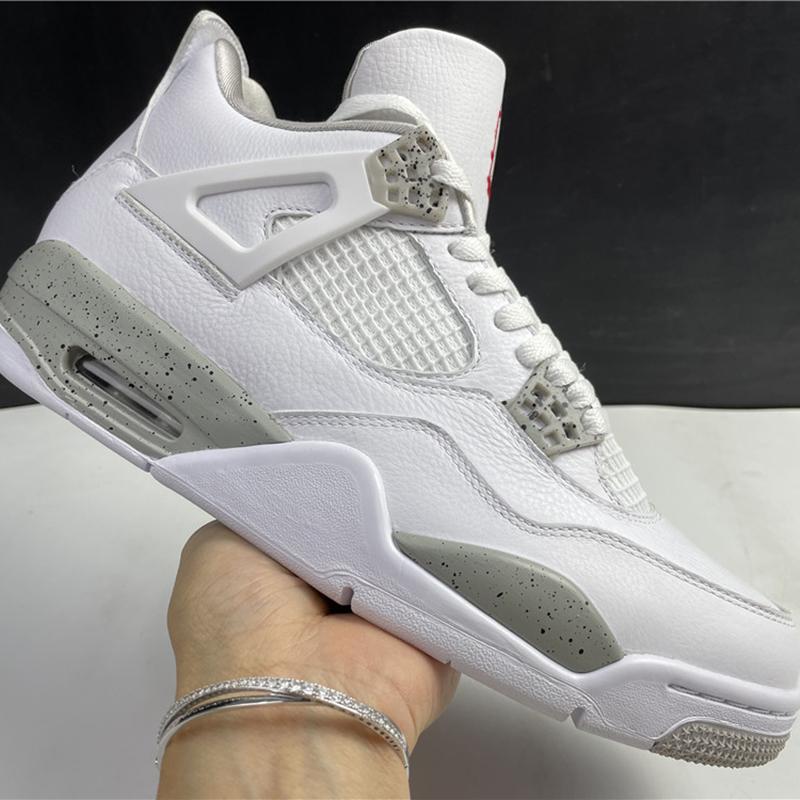 

With box 4 White Oreo Men Basketball Shoes mens 4s White Tech Grey Black Fire Red outdoor Sneakers Trainers Sports CT8527-100 us 7-12