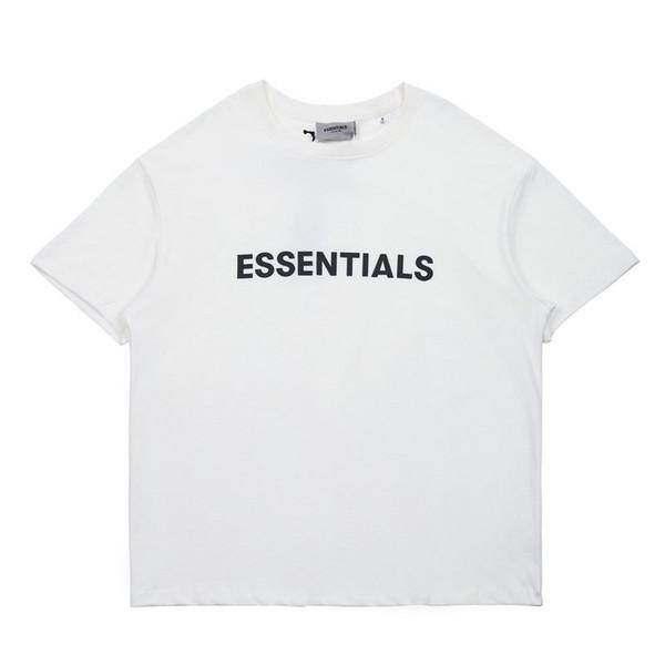 

spring summer hip hop fear of god front essentials 3d silicon tee skateboard tshirt fog men women short sleeve casual t shirt, Red;black