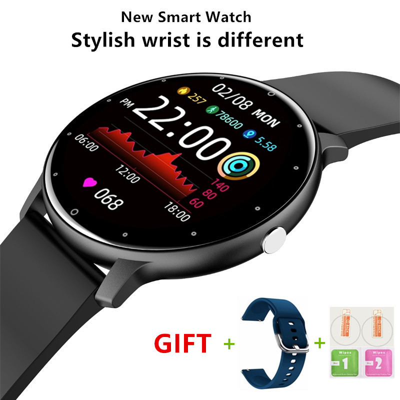 

New Smart Watch Ultra-thin HD Screen Fitness Exercise Heart Rate Sleep Monitoring Men and Women Fashion Smartwatch Android IOS, Pink gift b