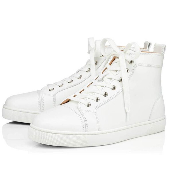 

2021 men's and women's shoes red soles spiked shoes fashion platform insole trainers black, red, white, silver leather high boots size 35-46 mjjj0002