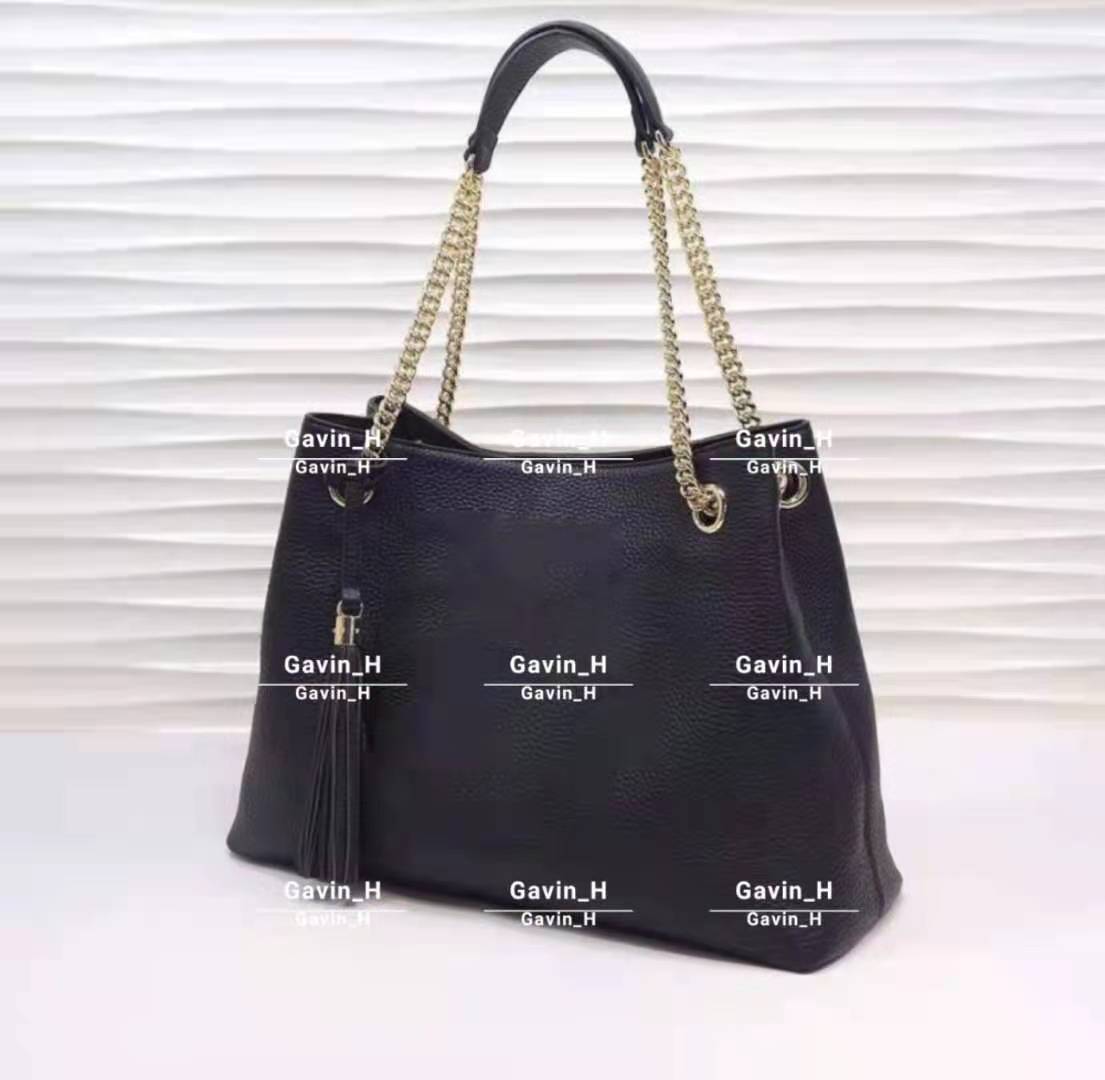 

2021 Luxurys Handbags bag Big size Cowhide material Metal Tassel Designers Handbag high quality Women Genuine leather Shoulder Purse, Black