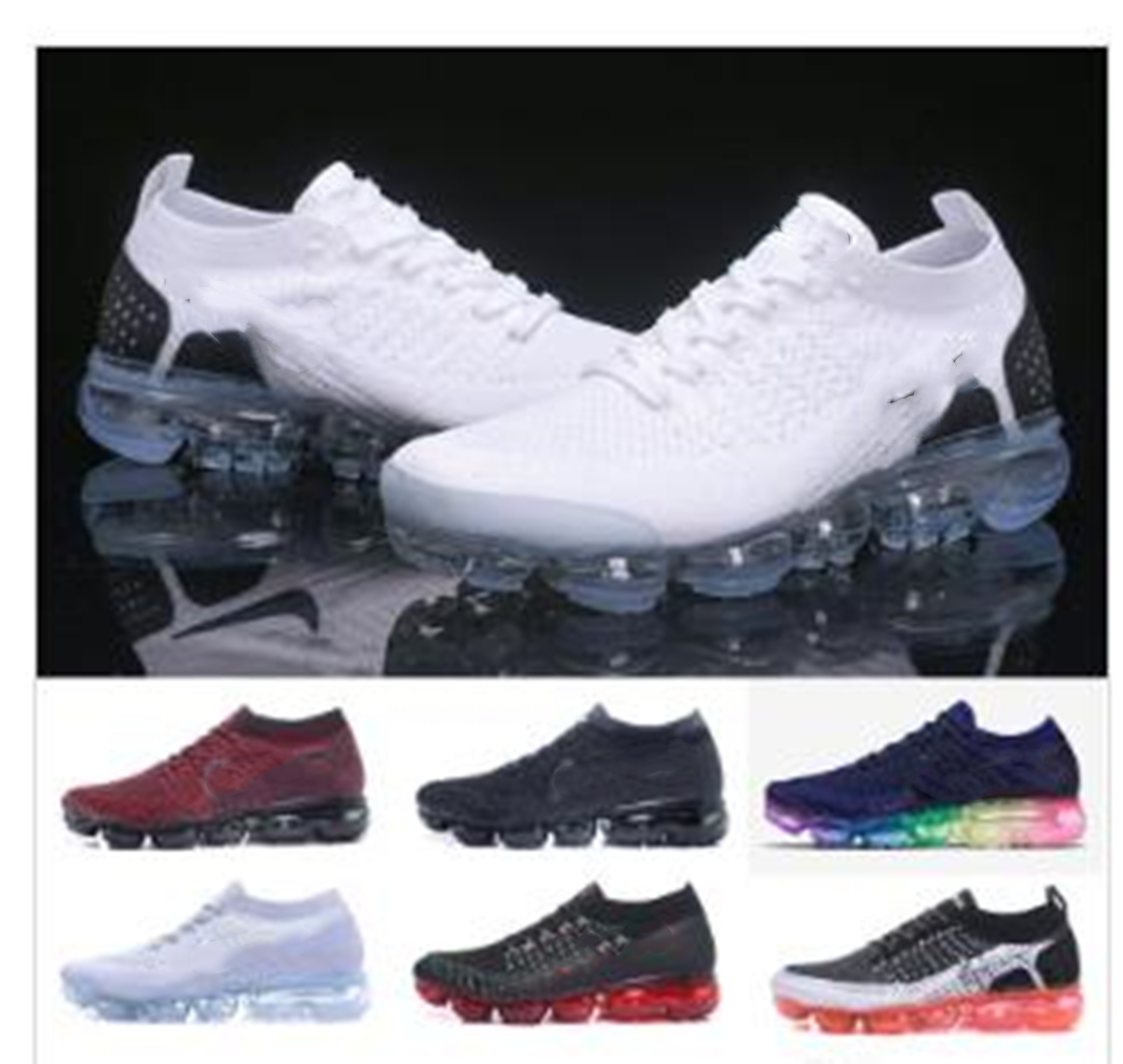 

Men air Runnings Shoes Vapourmax Fly 2.0 Knit 1.0 max Triple Black Sports Vapor Women Volt Orca Trainers Cushion Sneaker, Option shoe size