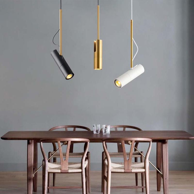 

Nordic design bedside pendant lamps white black gold downlight Rotatable Led hanging lamp restaurant kitchen spot light fixture