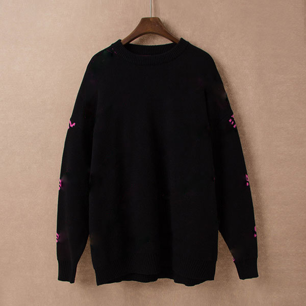 

Qiu dong new style of high quality round get the starry sky jacquard knitting sweater of 5 color brand imports fashion, White;black