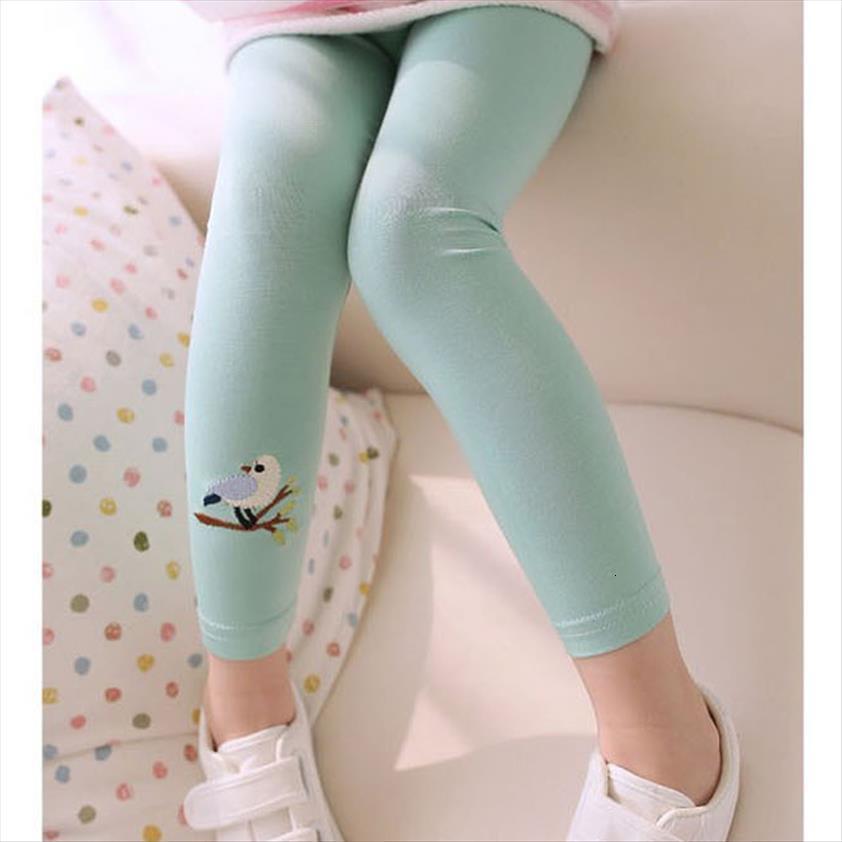 

kids fashion leggings girls spring summer flower printed children trousers girl casual pencil pants cute toddler, Blue