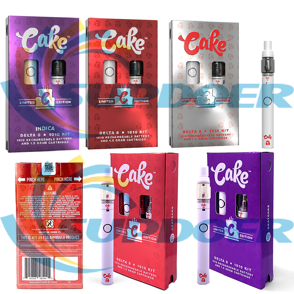 

Cake Delta 8 1010 Kit Disposable E cigarettes 1.5ml Gram With Empty Atomizer Thick Oil Pod Cartridges Rechargeable Battery Vape Pen bars