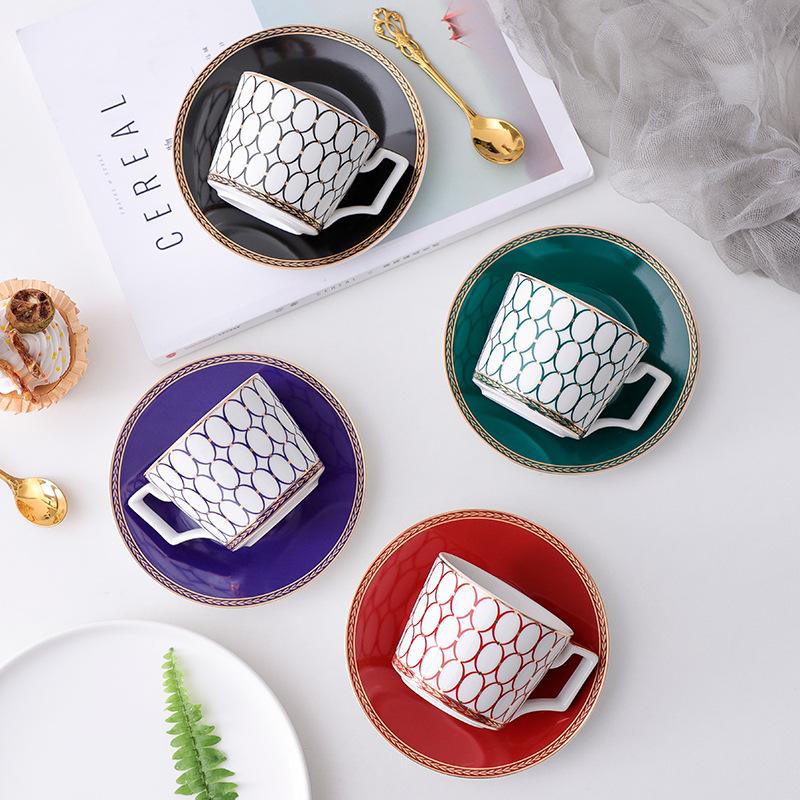 

Cups & Saucers British Bone China Cup And Saucer For Coffee High Quality Porcelain Set Kitchen Party Office Tableware Home Decor