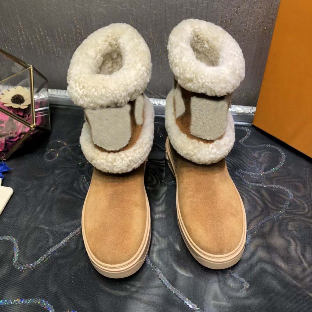 

Women Snowprop flat and ankle boots Suede made of calfskin Embroidered Laureate Platform Martin Chunky Heel Star Trail Boot hottest Winter
