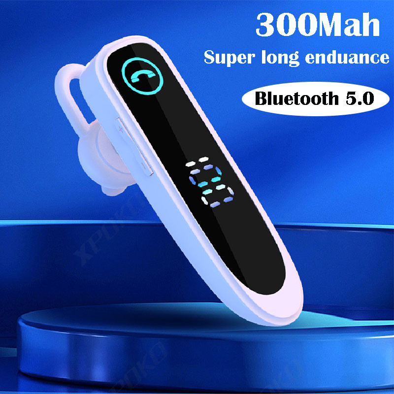 

Ear-hook Bluetooth Earphones Single Ear Ultra-Long Battery Life Big Batterys Waterproof Business Earbuds Car Headset With Power Digital Display, Mixed color