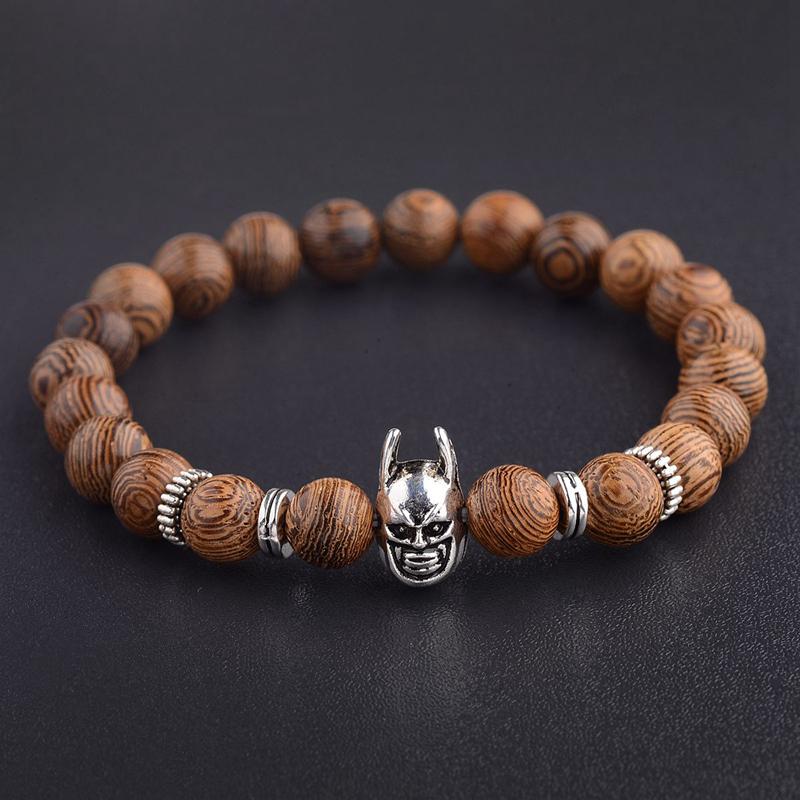 

Beaded, Strands 8mm Natural Wood Beads Bracelets Charm Men Gold Color Bracelet Women Prayer Jewelry Yoga