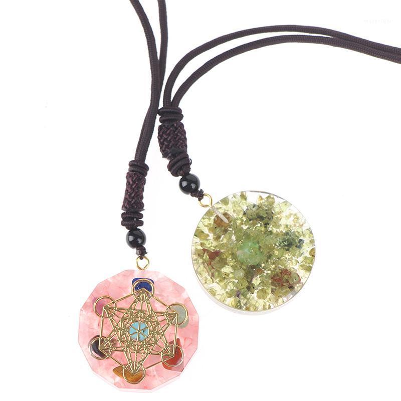 

Pendant Necklaces Orgonite Natural Crystal Seven Chakra Energy Necklace JewelryAA