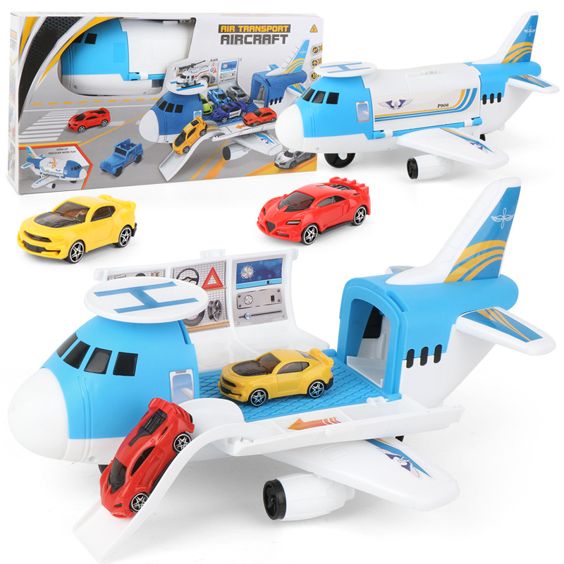 

Large Size Music Story Simulation Track Inertia Childrens Toy Aircraft Storage Passenger Plane model set gift