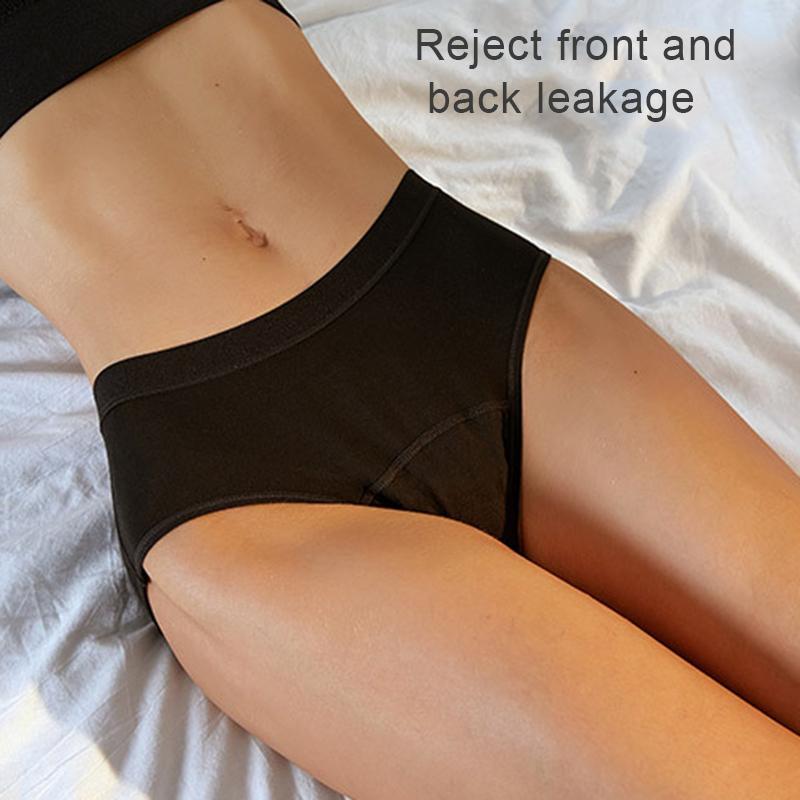 

Women's Panties Mid-Waist Physiological Pants Four-Layer Free Sanitary Napkin Underwear Leak Proof And Breathable H9, Black;pink