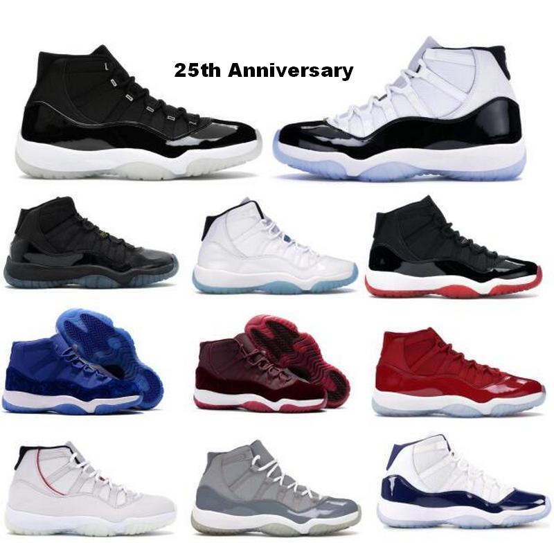

Jumpman Basketball Shoes 11 11s 25th Anniversary Concord Velvet Heiress Legend Gamma Blue Space Jam Bred 2021 Black Men Women Basket Trainers Sneakers, Dark grey