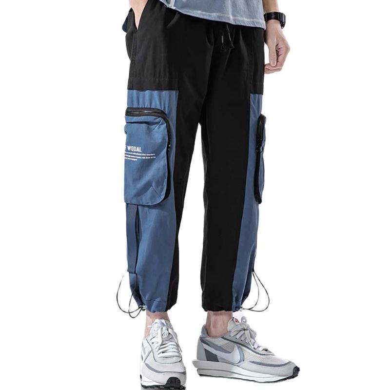 

Men's Pants Men Fashion Cargo Ankle Length Joggers Loose Baggy Hiphop Harem Trousers Streetwear Clothing, Black