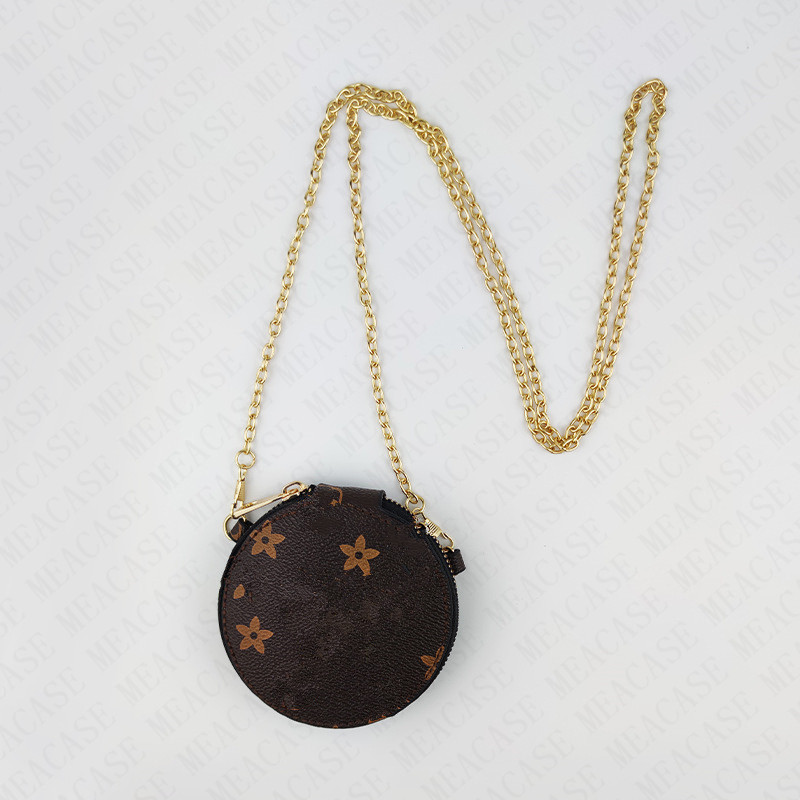 

Mini Round Chain Bag Retro Vintage PU Leather Crossbody Fanny Pack Kids Girls Shoulder Bags Purses Tiktok tik tok Fashion Boutique Handbag P, Black