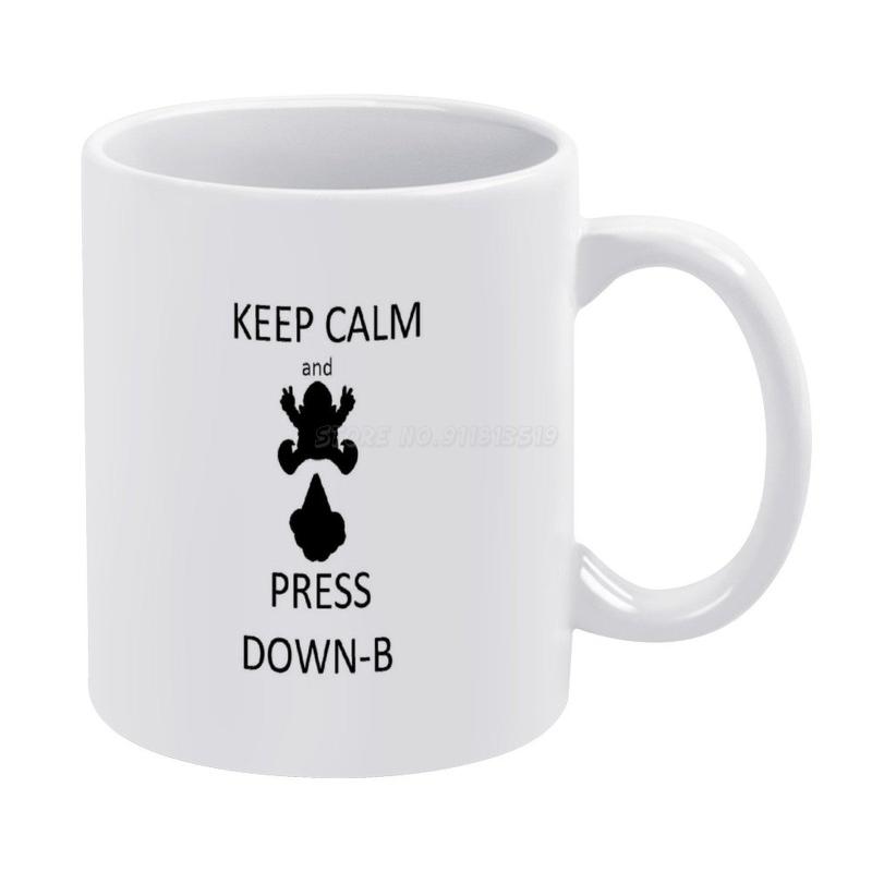 

Mugs Wario DOWN-B White Mug Ceramic Tea Cup Birthday Gift Milk Cups And Keep Calm Smash Bros Fart Video Games