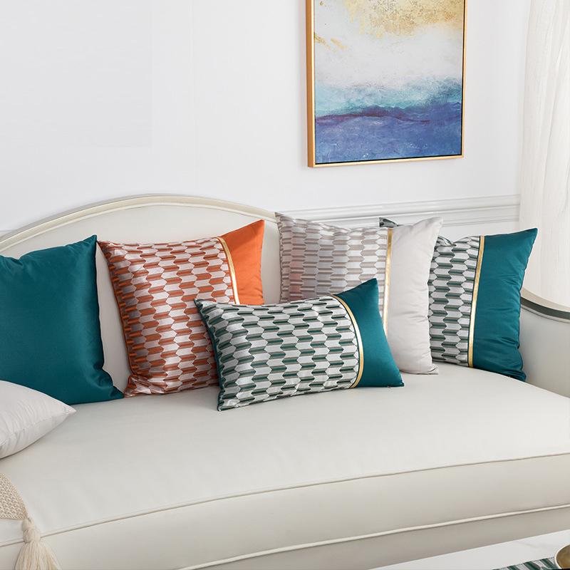

Cushion/Decorative Pillow Stain Patchwork Embroidered Solid Cushion Cover Geometric Jacquard Sofa Decor Fashion European Style Pillowcase