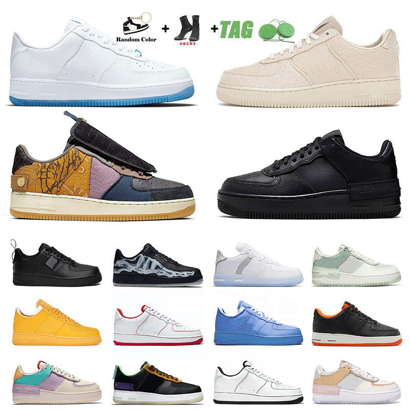 

2021 New Airforce1 Mens Womens Basketball Shoes 1 One Have A Good Game Running Halloween Glow In The Dark White Off Mca What The Black Skeleton Sports Sneakers Trainers, C2 36-45 university gold