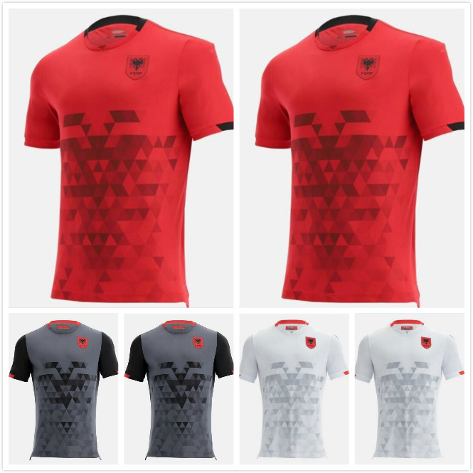 

2021 2022 Albania Home Red Soccer Jersey 21/22 Away White Third Black Short sleeve national team football Shirts uniform