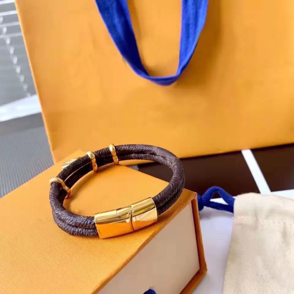 

brand luxury bangle jewelry female designer leather bracelet high-end elegant fashion gift with logo and box