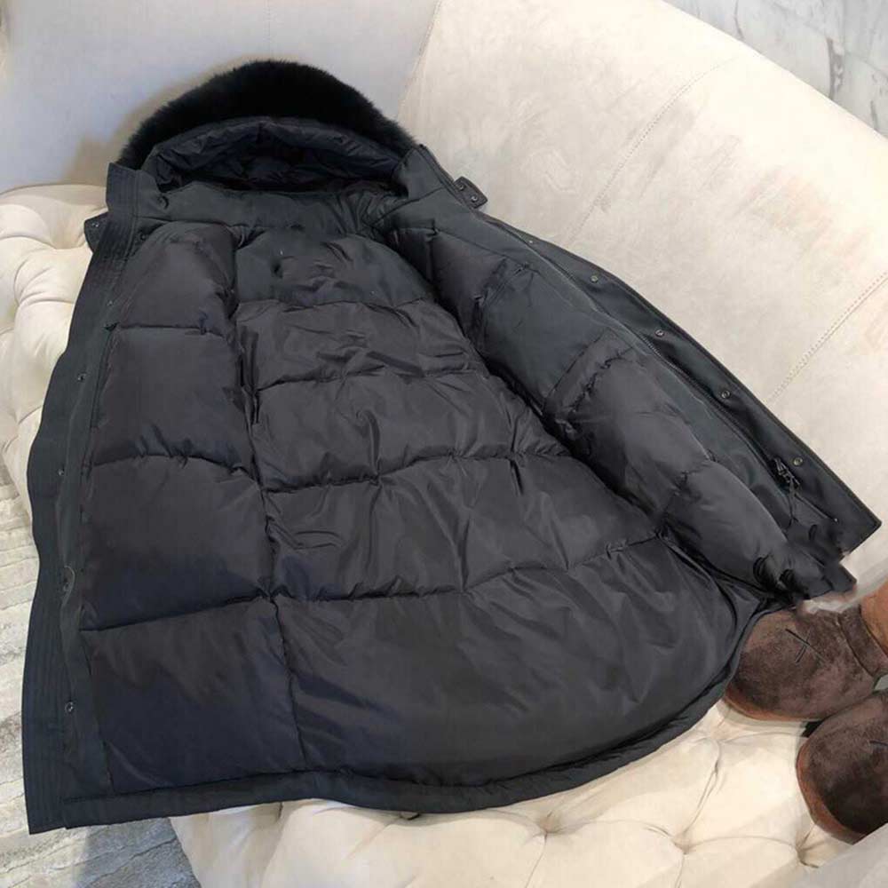 

Long Design Mens Womens Designers Down Jackets Veste Homme Goose Winter Jassen Outerwear Big Fur Hooded Fourrure Manteau Downs Canada Jacket, Black