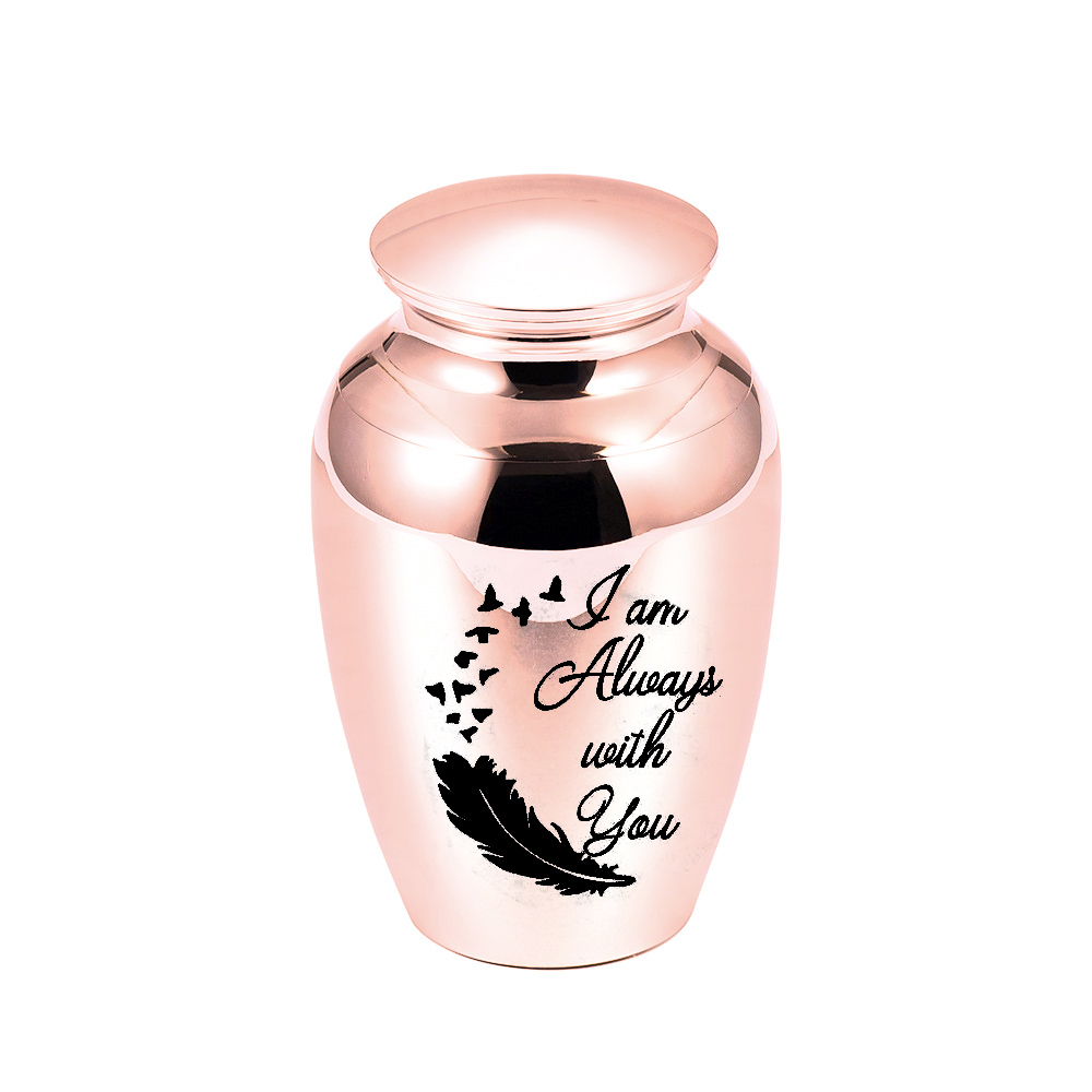 

Cremation Urn Pendant With Feather Carved Aluminum Alloy Cremation Jar To Commemorate Deceased Relatives And Pets Ashes