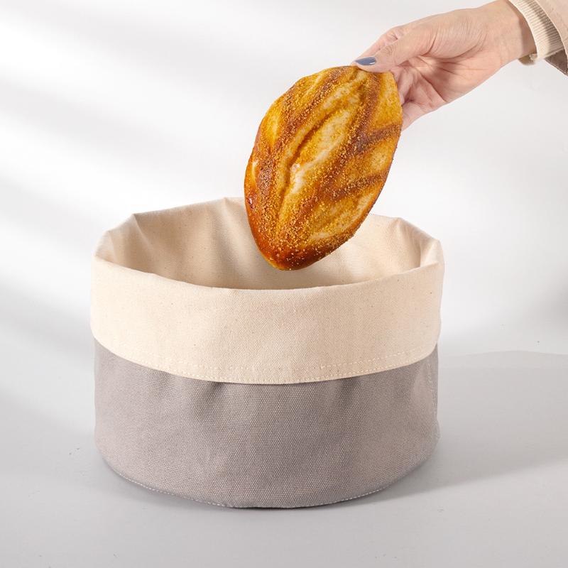 

Storage Bags Reusable Cotton Canvas Bread Bag Grade Basket For Fruit/Rice/Bread Travel Shopper