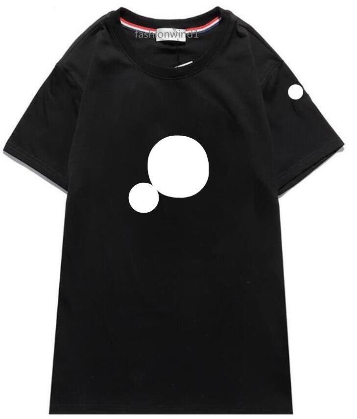 

Embroidered t shirt Summer 100% Cotton Breathable T-Shirt Fashion Personalized Mens Womens Short Sleeve High Quality black and white size S-2XL, White;black