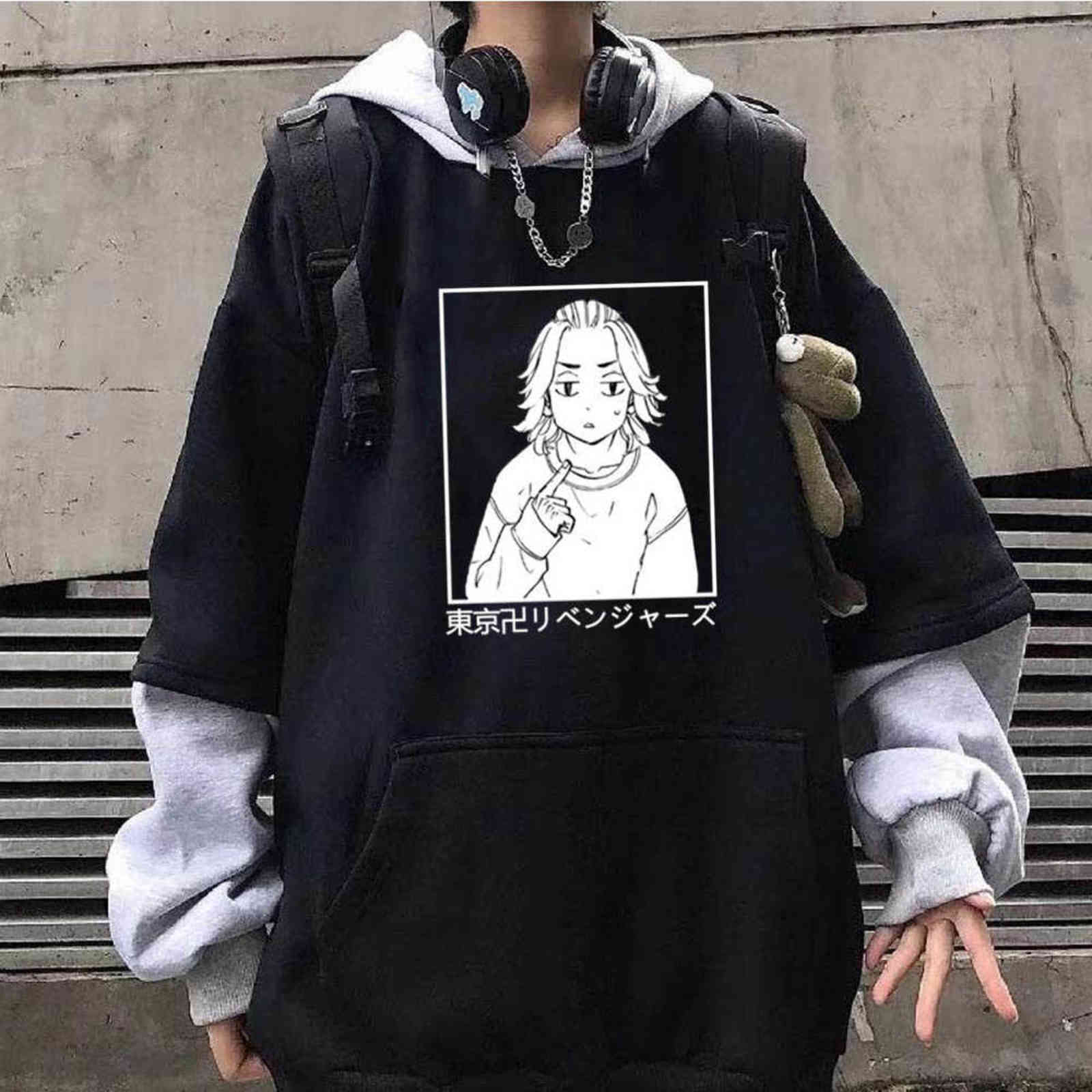 

Anime Tokyo Revengers Manjiro Sano Hoodies Harajuku Casual Streetwear Graphic Sweatshirts Roupas Masculinas Y1109, Black