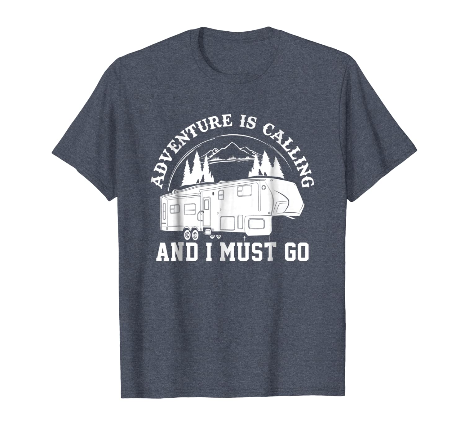 

camping tshirt rv adventure calling travel fifth wheel, White;black