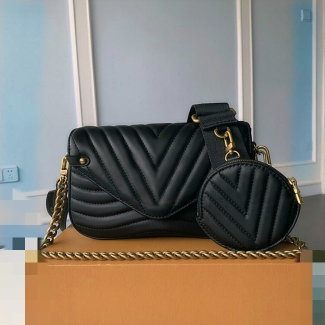 

Fashion Shoulder Bag Twin Set Wave Genuine Leather Cross Body Bag Twin Set Satchel Handbag Presbyopic Mini Package Multi Pochette Lady, Ribbon(not for sale separately)