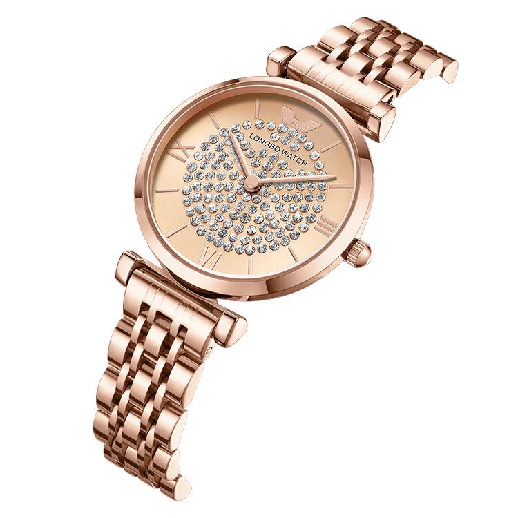 

Wristwatches Luxury White Still Water Resistant Classic Easy Read Sports Women Wrist Watch, Top Quality Lady Rhinestone Watch, Gold