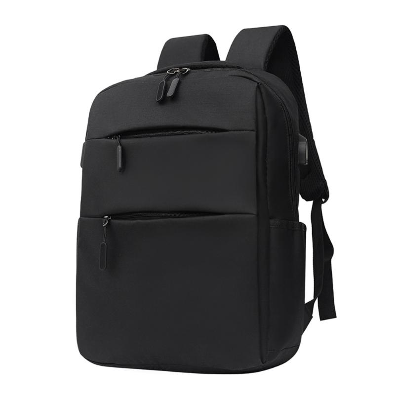 

Backpack Men's Woman USB Laptop Computer Travel Lesson Bag Large Capacity Solid Zipper Waterproof Black Mochila Feminina Bagpack
