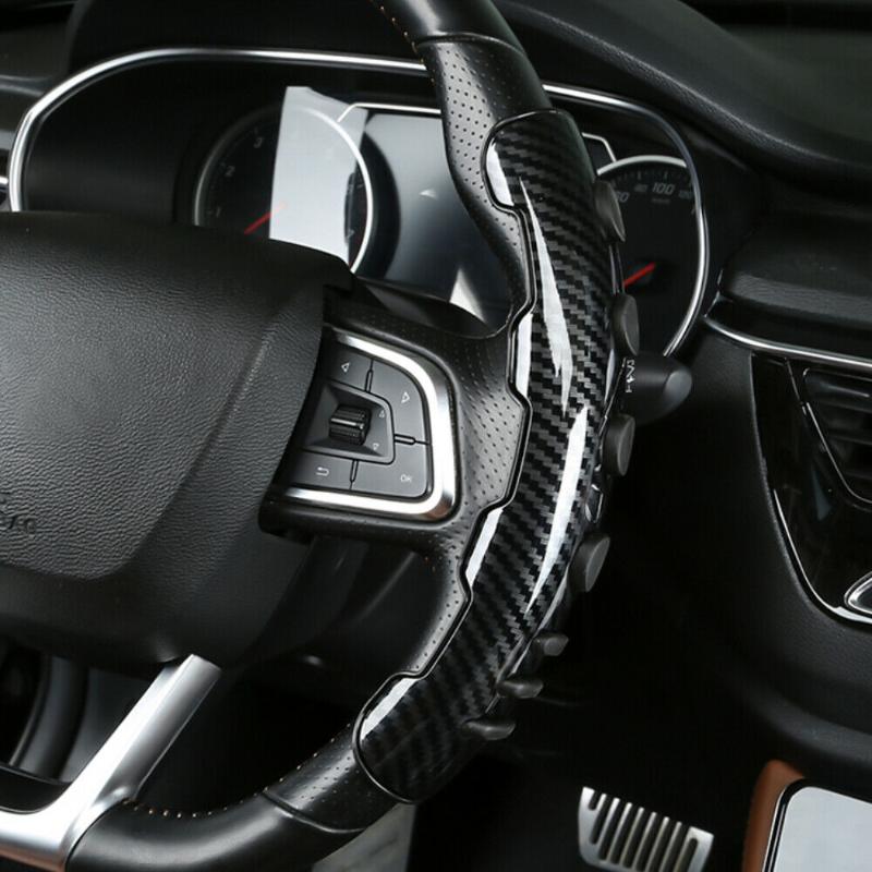 

Steering Wheel Covers 2Pcs Carbon Fiber / Wood Grain Look Car Cover Non-Slip Trim Accessories Universal