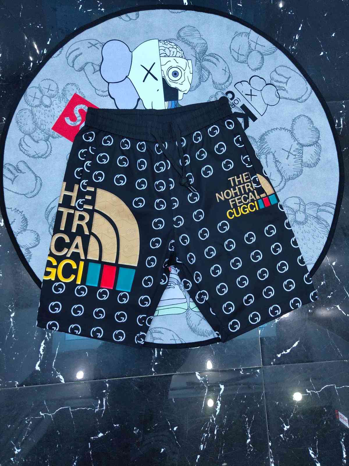 

shorts product g family spring and summer 2021 color lettered manyin sports pants, White;black