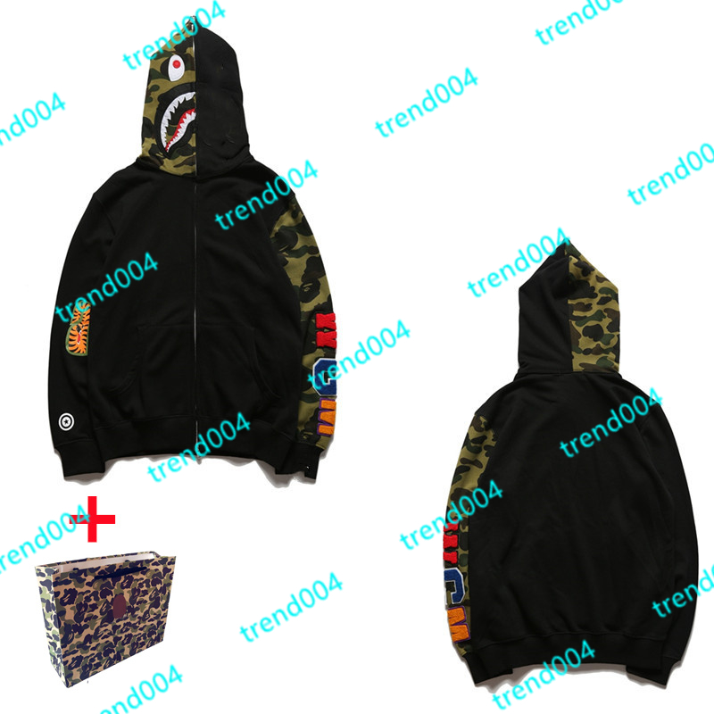 

High Quality Apes Men's Hoodies & Sweatshirts Japanese Shark ape head Luminous camo Star galaxy Spots Men and women couples with the same 100% Cotton hoodie 1-10, 1 pcs buttons