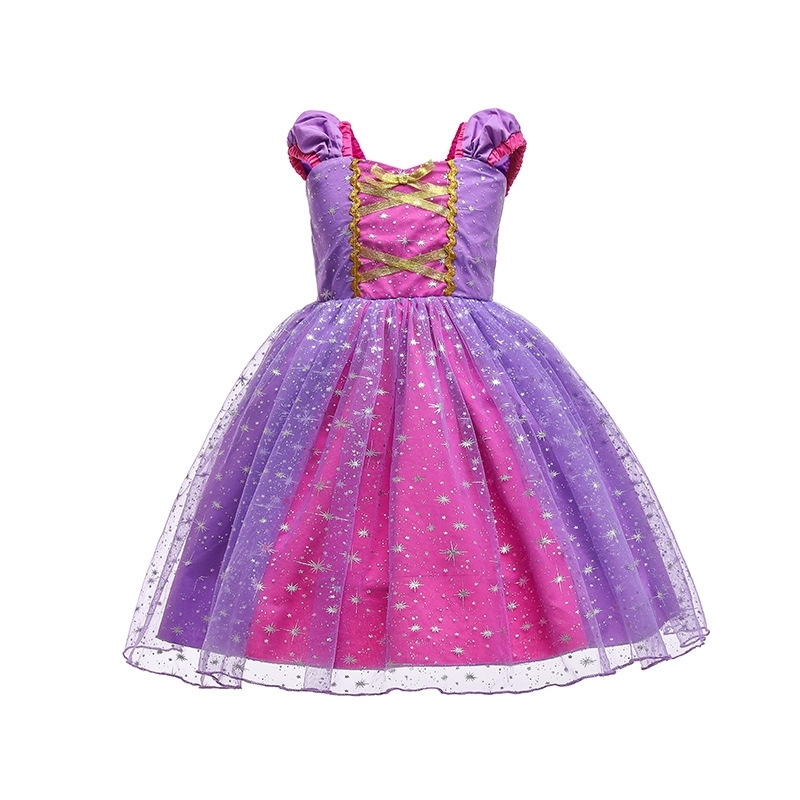 

ins new children's skirt long hair princess dress, White