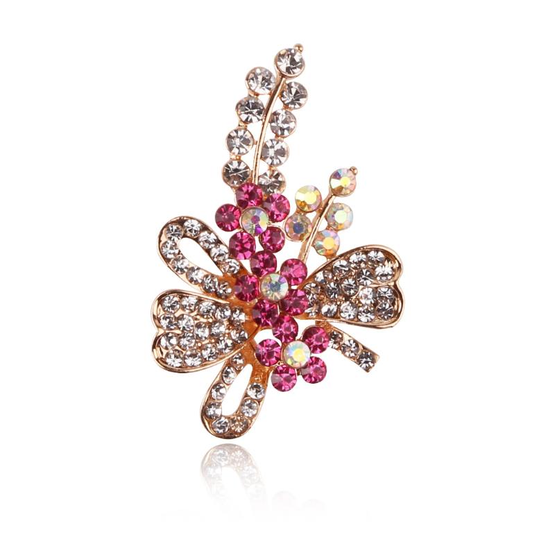 

Pins, Brooches 1pcs 30X48mm Fashion And Exquisite Korean Brooch Rhinestone Alloy Plant Flower Corsage For Women Wedding Dress Accessories