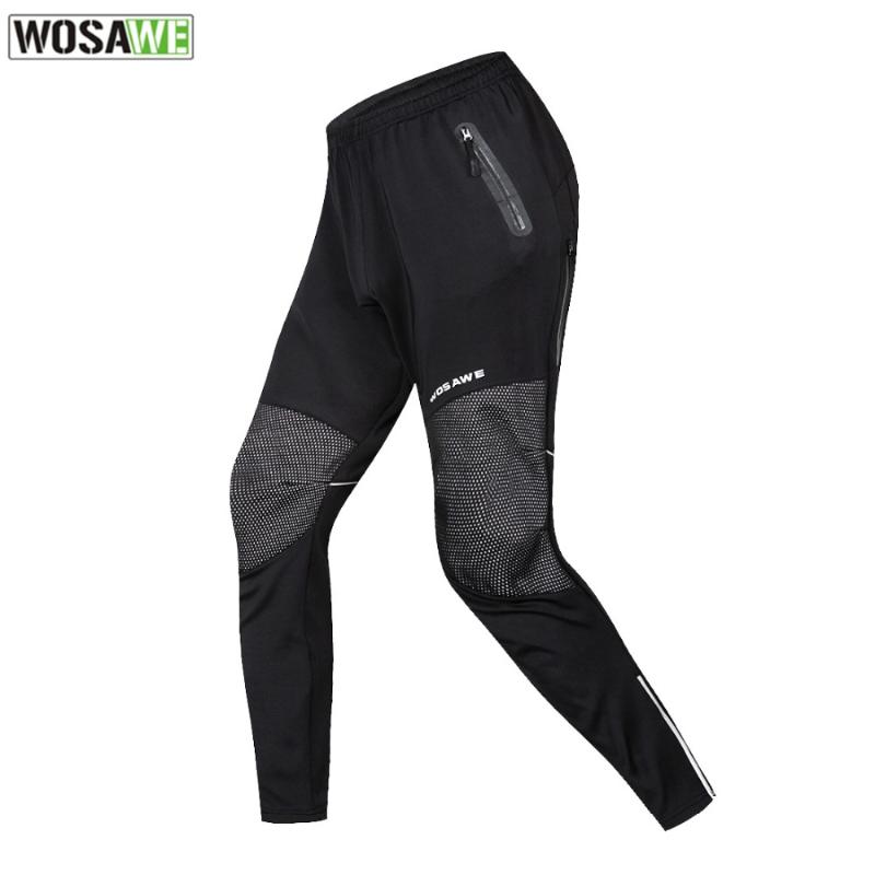 

Racing Pants Winter Thermal Fleece Bike Men Women Mtb Pantalon Bicicleta Hombre Hiking Softshell Pant Reflective Bicycle Cycling, Black