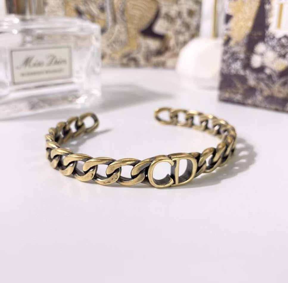 

2021 Fashion design opened bracelet hollow chain style ring for women wedding jewelry gift party match PS3896, Golden;silver