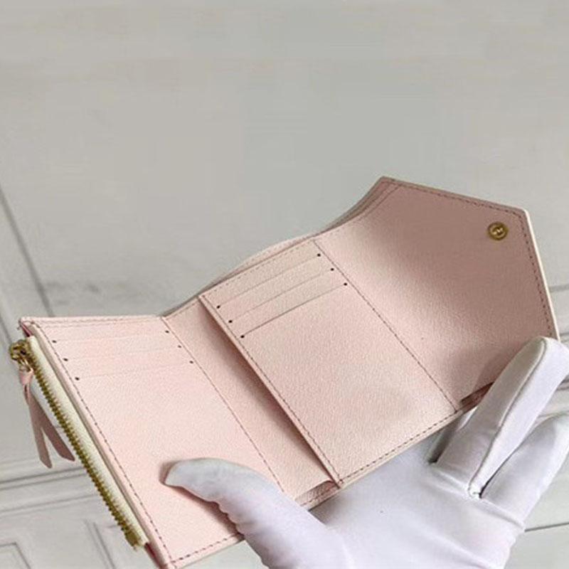 

Designer Luxury Wallet Classic Women Credit Card Holder Bags Short Purse Business Card Credit Card Men Mini Wallet With Box M41938, Old flower & fuchsia