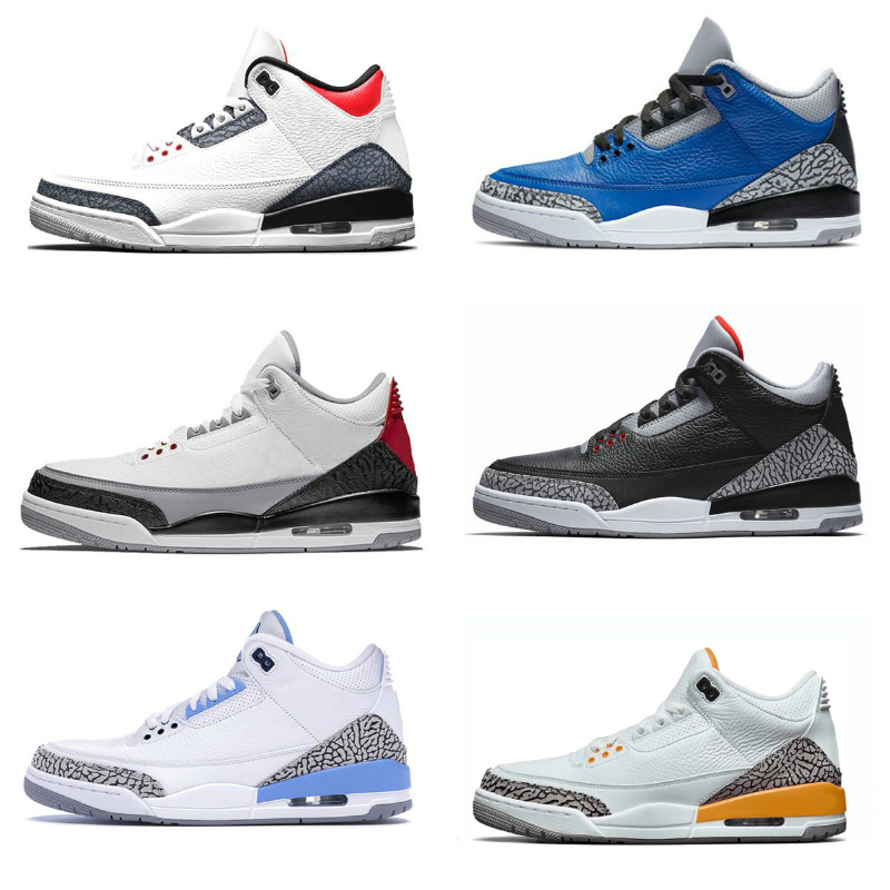

Sales 2021 High Quality Jumpman 3 Mens Basketball Shoes Sneakers Trainers Outdoor Sports UNC JTH Tinker Pure White Cement Men Shoe Designer