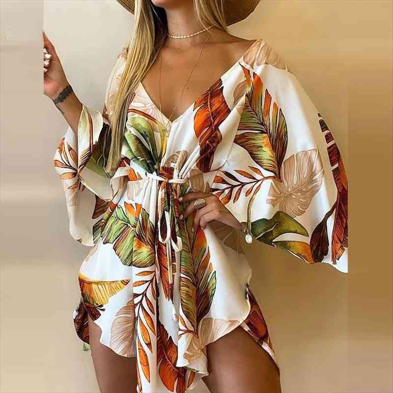 

asymmetrical lace up front womens dress mini casual print style length sleeve cm age, Black;gray