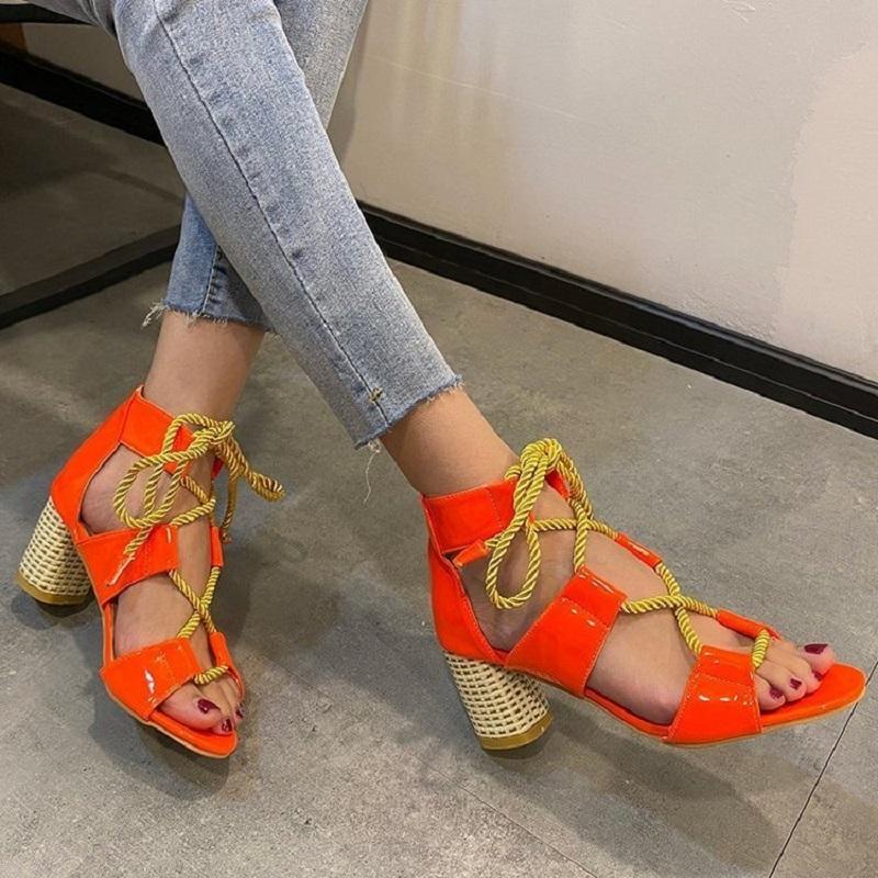 

Women Sandals Wedge Espadrilles Summer Shoes Woman High Heels Sexy Gladiator Lace Up Platform 2021, Green