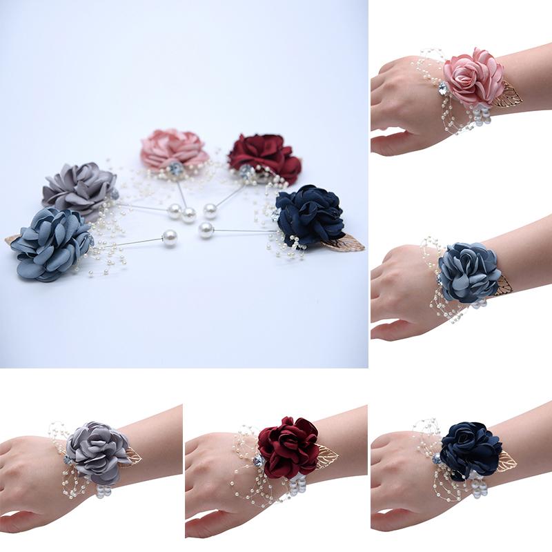

Pins, Brooches Silk Rose Flower Groom Boutonniere Gold Alloy Bridal Wedding Decor De Mariage Corsage Brooch For Man Jewelry Gifts, Gray