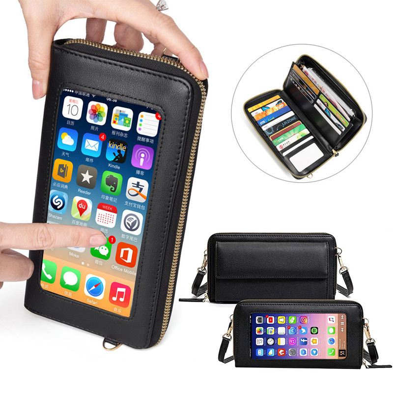 

Touch Screen cellphone pouches Mobile phone Purses shoulder bags for Women crossbody bag RFID Blocking Wallets tote with 16 Card Slots handbag