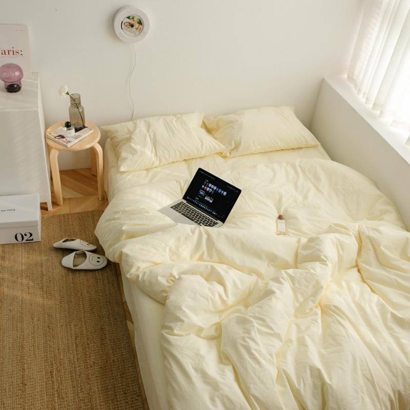 

Bedding Sets Nordic Korean Set Cotton Solid Color Soft Sheets Bed Comforter Narzuta Na Lozko Bedroom Textile DJ60BS, 160cmx210cm